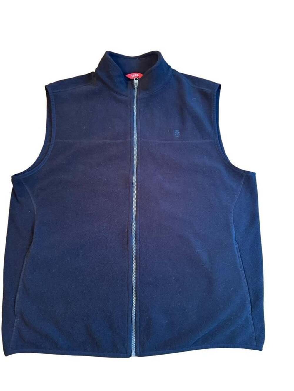 Izod Full Zip Fleece Vest Size L Black h1503